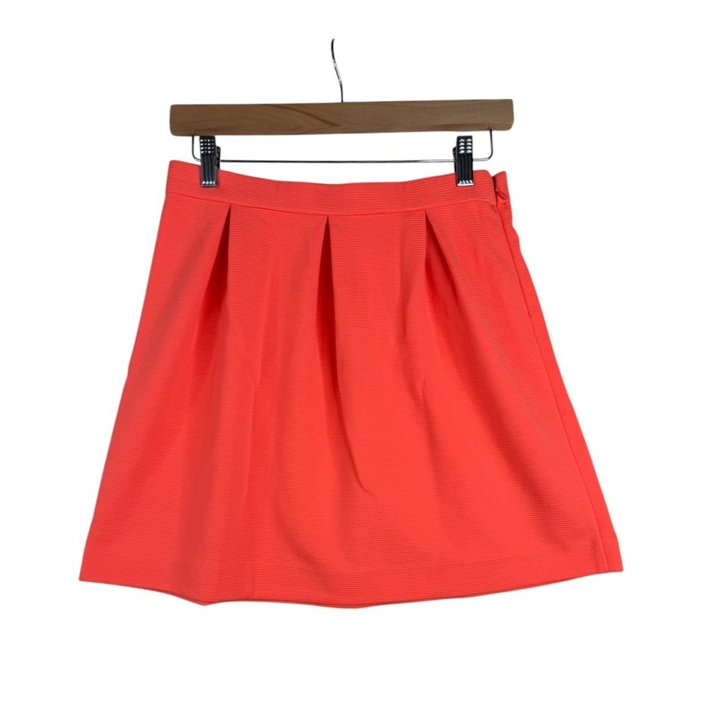 Madewell Women's 1937 Coral Orange A-Line Skirt Size 6 Mini Pleated